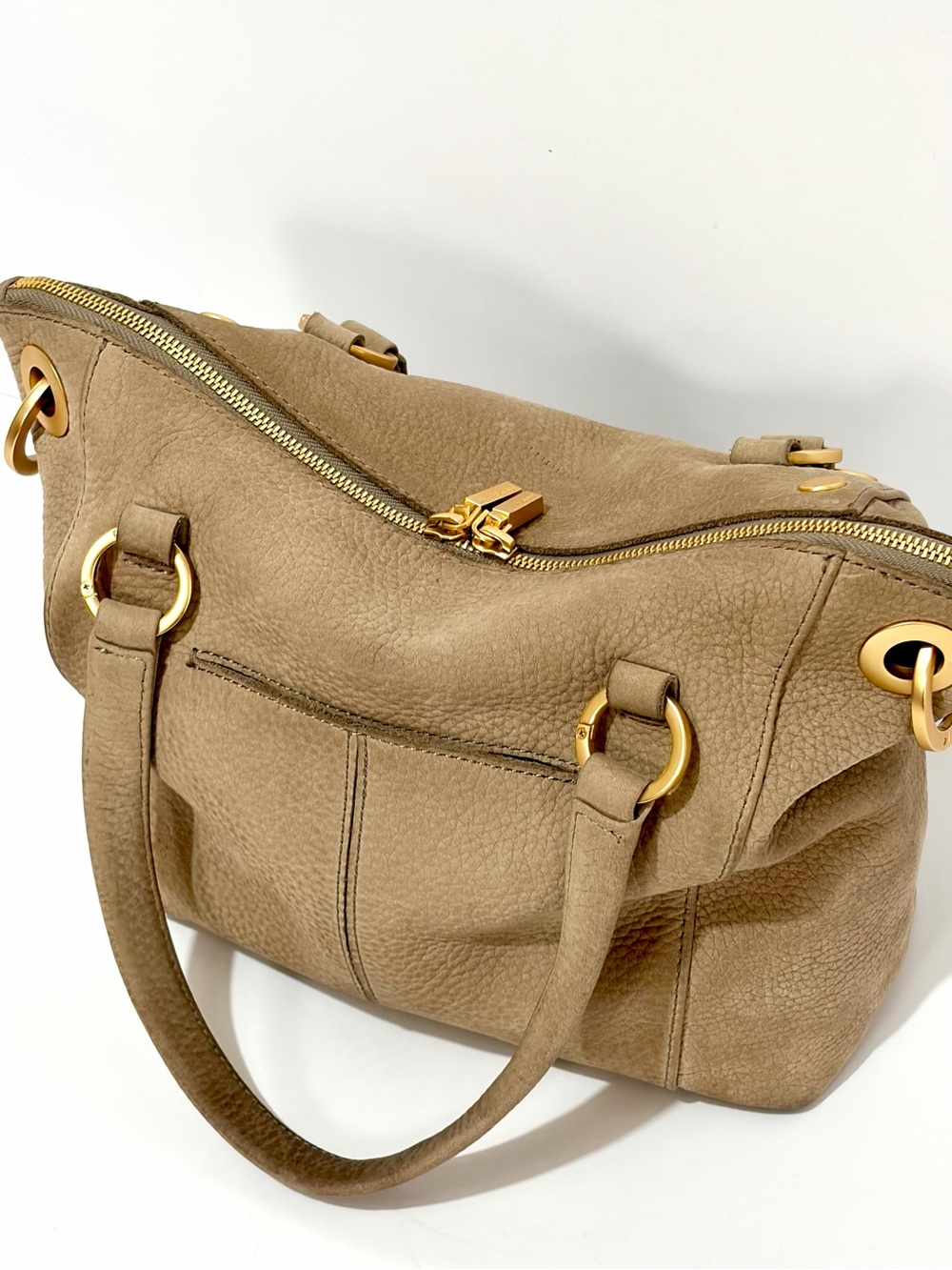 Hammitt Daniel MD Satchel In Natural Grey/ Brushed Gold/Missing CB Strap EUC - Picture 4 of 14